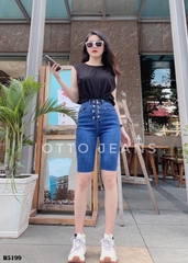 Quần jean ngố nhiều nút tua xanh B5199