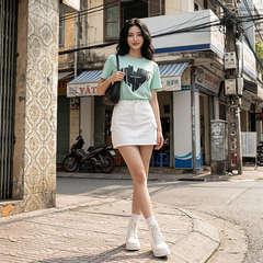 Áo thun nữ LOREN Regular heart A21094