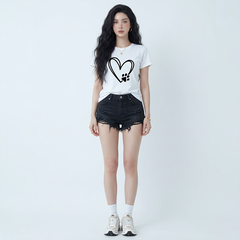 Áo thun nữ LOREN Regular tim A21096