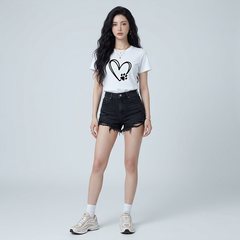 Áo thun nữ LOREN Regular tim A21096