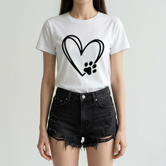 Áo thun nữ LOREN Regular tim A21096