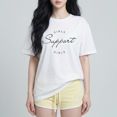 Áo thun nữ LOREN girls support trắng A2675