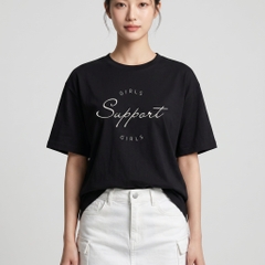 Áo thun nữ LOREN girls support đen A2676