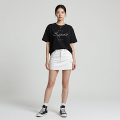 Áo thun nữ LOREN girls support đen A2676