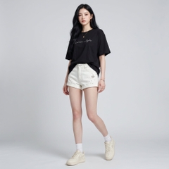 Áo thun nữ LOREN chữ Loren style đen A2742