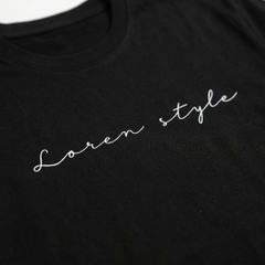 Áo thun nữ LOREN chữ Loren style đen A2742