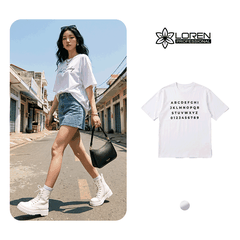 Áo thun nữ LOREN chữ Gust sunday trắng A2744