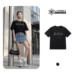 Áo thun nữ LOREN chữ Gust sunday đen A2745