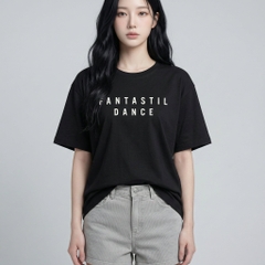 Áo thun nữ LOREN chữ in đen A2751