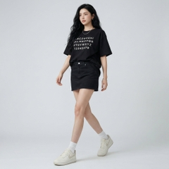 Áo thun nữ LOREN in chữ đen A2770