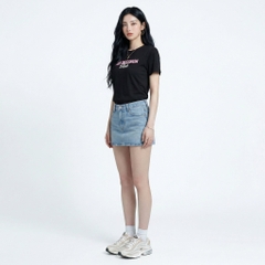 Áo thun nữ LOREN in chữ Bad Decision đen A2773