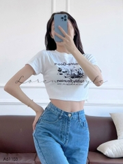 Áo croptop nữ LOREN hình in A61103