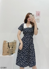 Đầm hoa nhí cổ trắng C1361