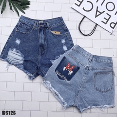 Quần jean short rách tua xanh B5125