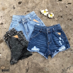 Quần jean short rách tua xanh B5102