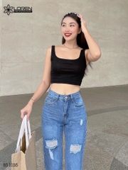Quần jean baggy LOREN rách tua B51035