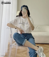 Áo thun nữ LOREN chữ Gust sunday trắng A2744