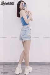 Quần jean short rách xanh B5094