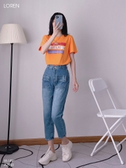 Quần jean baggy LOREN kiểu túi đắp B5149