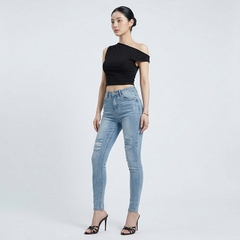 Quần jean skinny LOREN rách xanh B5068