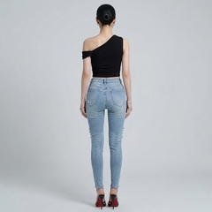 Quần jean skinny LOREN rách xanh B5068