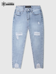 Quần jean baggy LOREN rách tua B51035