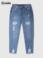 Quần jean baggy LOREN rách tua B51035