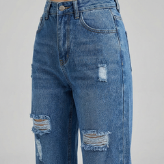 Quần jean baggy LOREN rách tua B51035
