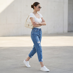 Quần jean baggy LOREN rách tua B51035