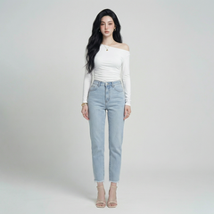 Quần jean baggy LOREN tua B51037