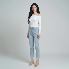 Quần jean baggy LOREN tua B51037