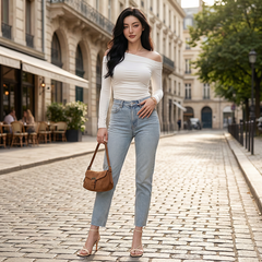 Quần jean baggy LOREN tua B51037