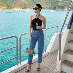 Quần jean baggy LOREN trơn kiểu túi B51038