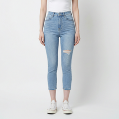 Quần jean nữ skinny LOREN lửng rách gối B51042