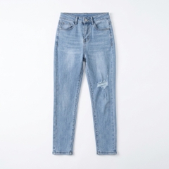 Quần jean nữ skinny LOREN lửng rách gối B51042