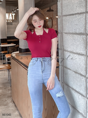 Quần jean nữ skinny LOREN lửng rách gối B51042