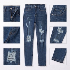 Quần jean nữ skinny LOREN wash rách B51044