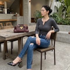 Quần jean nữ skinny LOREN wash rách B51044