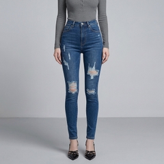 Quần jean nữ skinny LOREN wash rách B51044