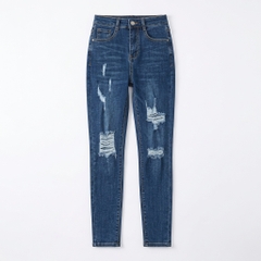 Quần jean nữ skinny LOREN wash rách B51044
