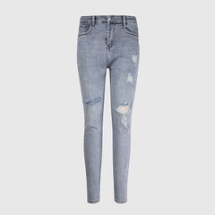 Quần jean nữ skinny LOREN wash rách gối B51045