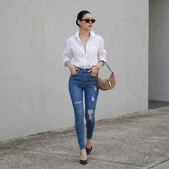 Quần jean nữ skinny LOREN wash rách gối B51045