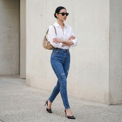 Quần jean nữ skinny LOREN wash rách gối B51045