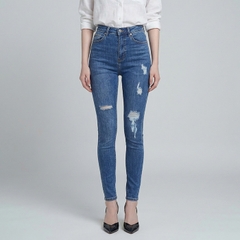 Quần jean nữ skinny LOREN wash rách gối B51045