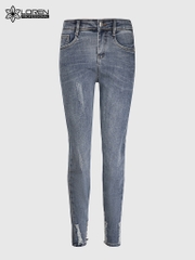 Quần jean nữ skinny LOREN lửng wash lai B51050