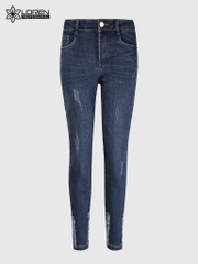 Quần jean nữ skinny LOREN lửng wash lai B51050