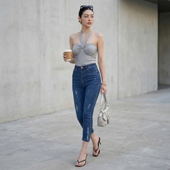 Quần jean nữ skinny LOREN lửng wash lai B51050