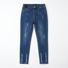 Quần jean nữ skinny LOREN lửng wash lai B51050