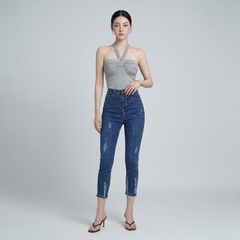 Quần jean nữ skinny LOREN lửng wash lai B51050
