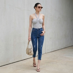 Quần jean nữ skinny LOREN lửng wash lai B51050